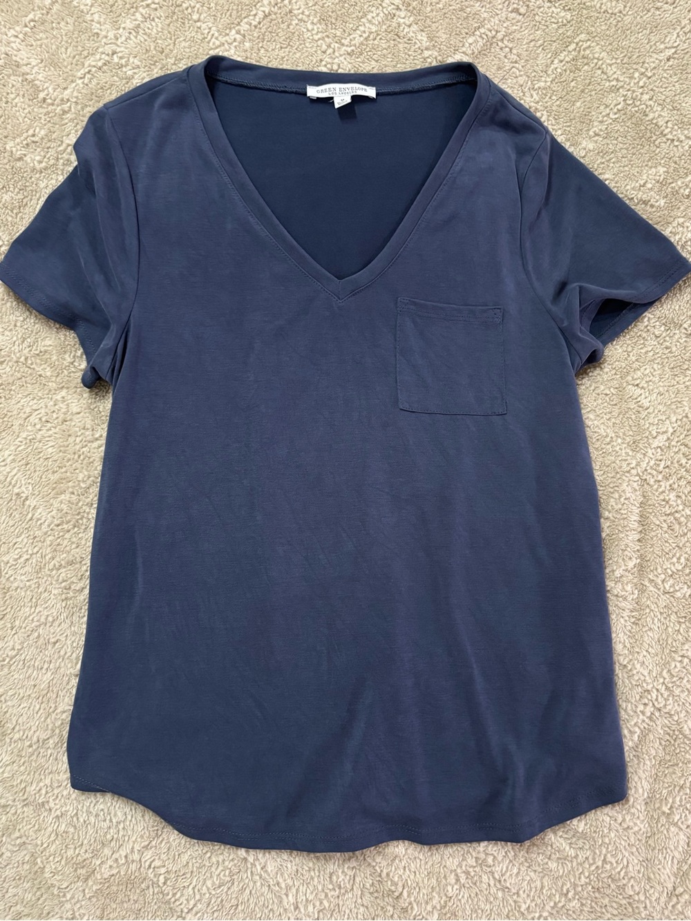 Caslon Classic V-Neck Pocket Tee - Navy Blue